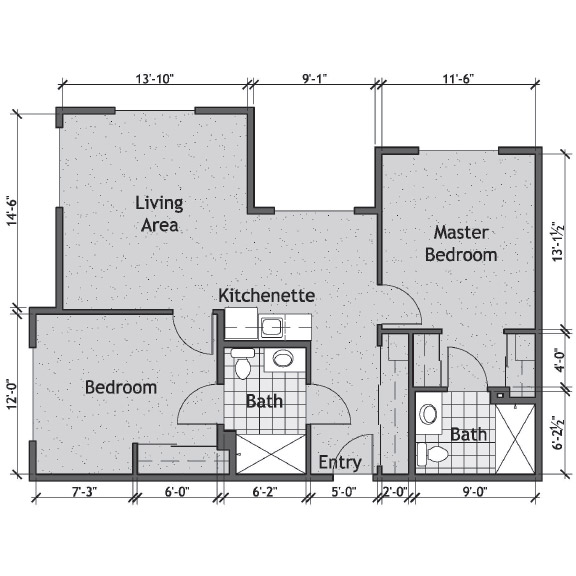 Palms at Bonaventure Assisted Living Two Bedroom floor plan